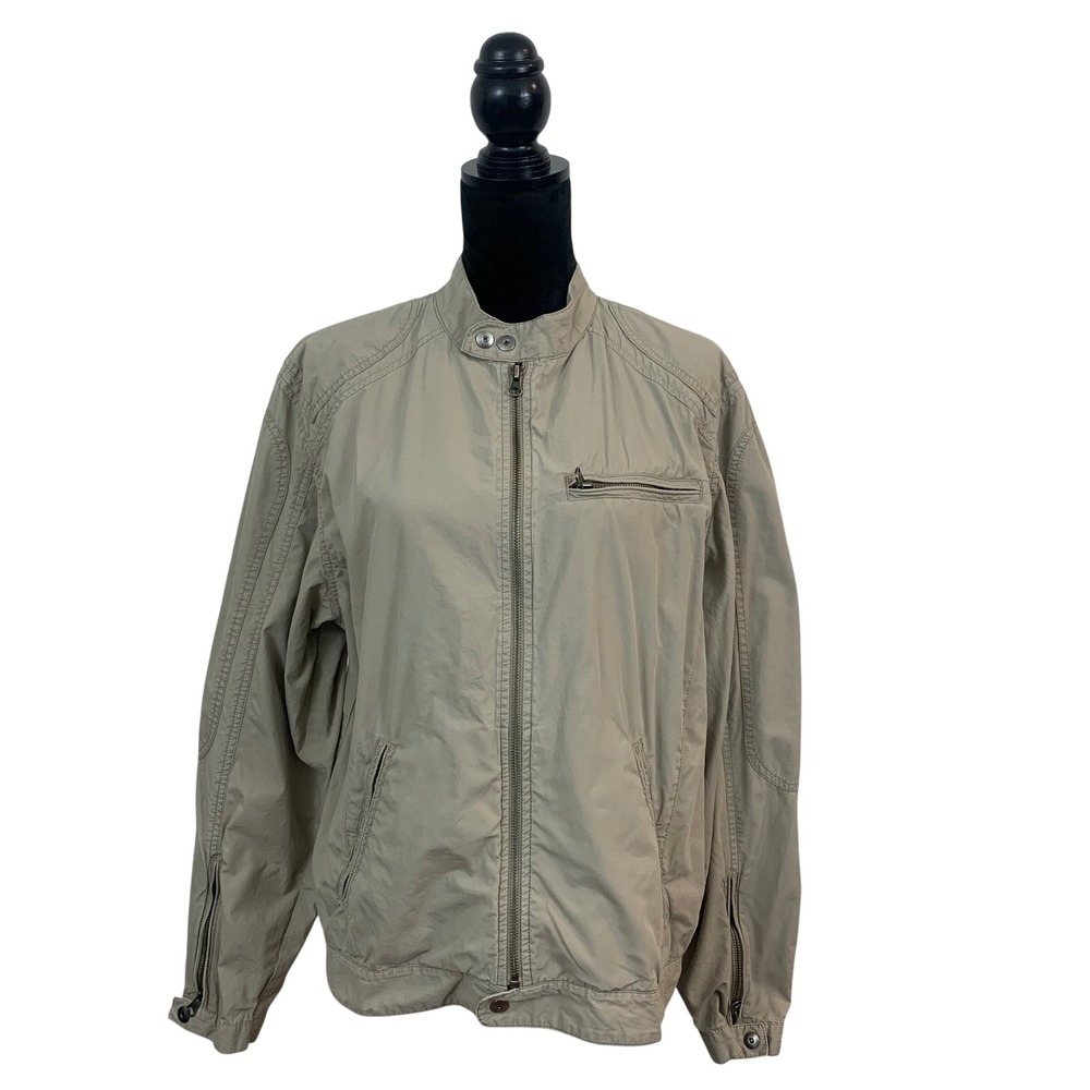 INC International Concepts Women's L Tan Casual Urban‎ Zip Up Bomber Jacket